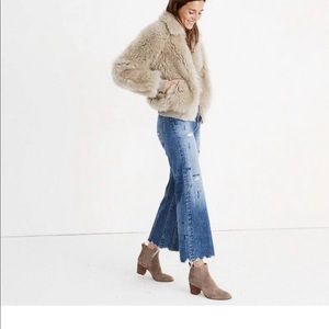 Madewell Cream Faux Fur Leather Jacket